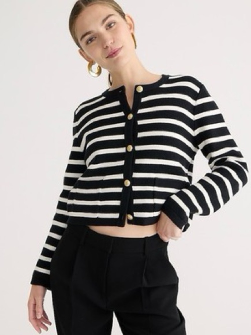 J. Crew Emilie Patch Pocket Sweater Lady Jacket in Large